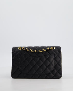Chanel Black Small Classic Double Flap Bag in Caviar Leather with Gold Hardware