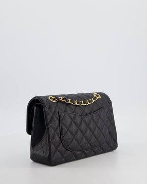 Chanel Black Small Classic Double Flap Bag in Caviar Leather with Gold Hardware
