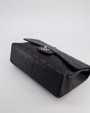 Chanel Black Jumbo Classic Single Flap Bag in Caviar Leather with Silver Hardware