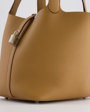 Hermès Picotin Lock 22 Bag in Biscuit Clemence Leather with Palladium Hardware