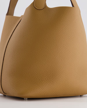 Hermès Picotin Lock 22 Bag in Biscuit Clemence Leather with Palladium Hardware