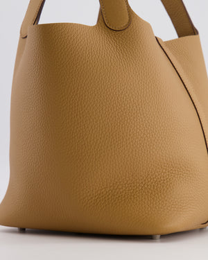 Hermès Picotin Lock 22 Bag in Biscuit Clemence Leather with Palladium Hardware