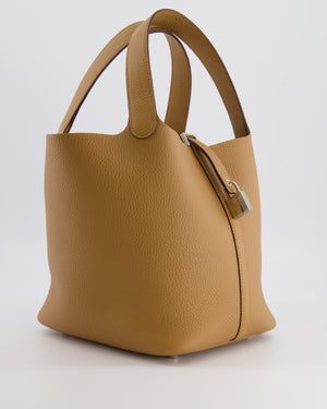 Hermès Picotin Lock 22 Bag in Biscuit Clemence Leather with Palladium Hardware
