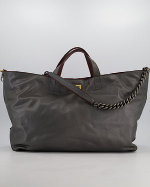 Chanel Grey Glazed Caviar Mademoiselle Tote Bag with Ruthenium Hardware