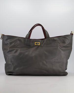 Chanel Grey Glazed Caviar Mademoiselle Tote Bag with Ruthenium Hardware