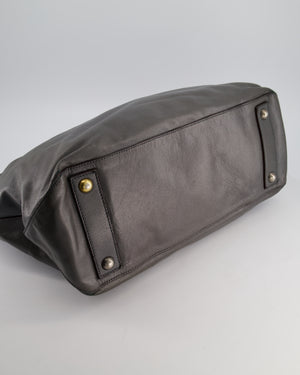 Chanel Grey Glazed Caviar Mademoiselle Tote Bag with Ruthenium Hardware