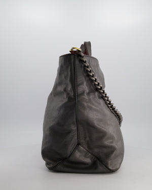 Chanel Grey Glazed Caviar Mademoiselle Tote Bag with Ruthenium Hardware