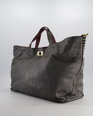 Chanel Grey Glazed Caviar Mademoiselle Tote Bag with Ruthenium Hardware