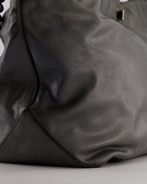 Chanel Grey Glazed Caviar Mademoiselle Tote Bag with Ruthenium Hardware