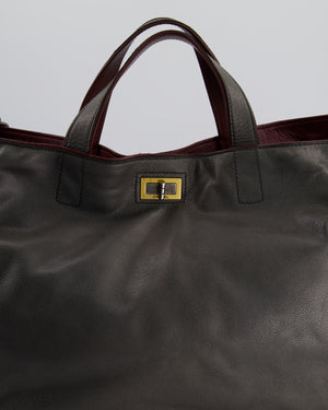 Chanel Grey Glazed Caviar Mademoiselle Tote Bag with Ruthenium Hardware