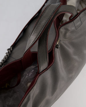 Chanel Grey Glazed Caviar Mademoiselle Tote Bag with Ruthenium Hardware