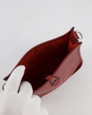 Hermès Mini Evelyne Bag in Rouge H in Clemence Leather with Palladium Hardware