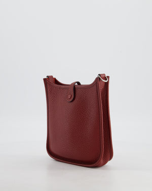 Hermès Mini Evelyne Bag in Rouge H in Clemence Leather with Palladium Hardware