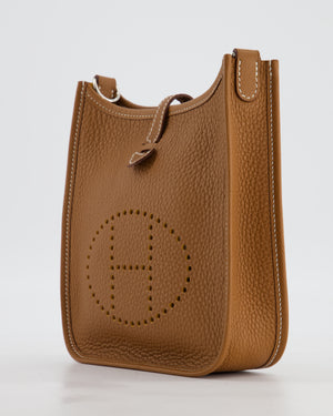 Hermès Mini Evelyne 16 Bag in Gold Taurillon Clemence Leather with Palladium Hardware