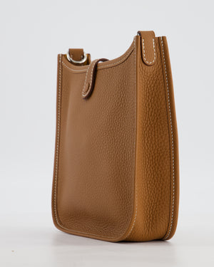 Hermès Mini Evelyne 16 Bag in Gold Taurillon Clemence Leather with Palladium Hardware