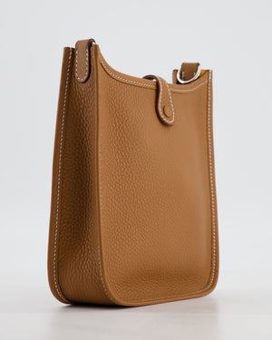 Hermès Mini Evelyne 16 Bag in Gold Taurillon Clemence Leather with Palladium Hardware