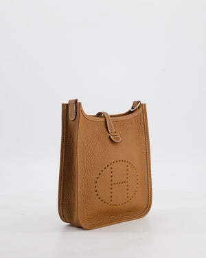 Hermès Mini Evelyne 16 Bag in Gold Taurillon Clemence Leather with Palladium Hardware