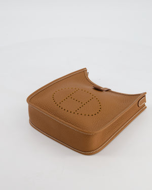 Hermès Mini Evelyne 16 Bag in Gold Taurillon Clemence Leather with Palladium Hardware