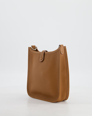 Hermès Mini Evelyne 16 Bag in Gold Taurillon Clemence Leather with Palladium Hardware