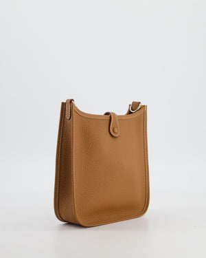 Hermès Mini Evelyne 16 Bag in Gold Taurillon Clemence Leather with Palladium Hardware