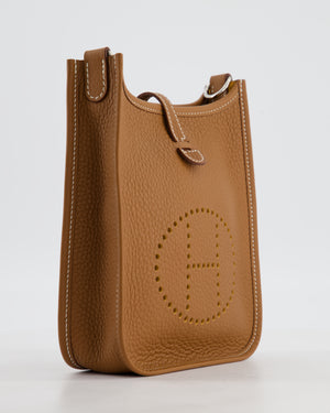 Hermès Mini Evelyne 16 Bag in Gold Taurillon Clemence Leather with Palladium Hardware