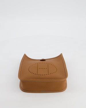 Hermès Mini Evelyne 16 Bag in Gold Taurillon Clemence Leather with Palladium Hardware