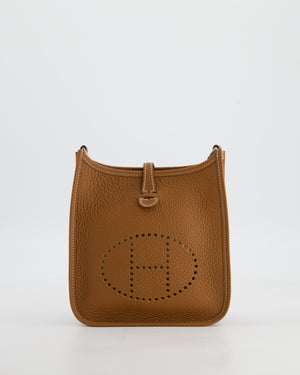 Hermès Mini Evelyne 16 Bag in Gold Taurillon Clemence Leather with Palladium Hardware