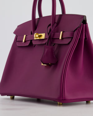 *RARE* Hermès Birkin 25 Retourne Bag in Anemone Swift Leather with Gold Hardware