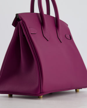 *RARE* Hermès Birkin 25 Retourne Bag in Anemone Swift Leather with Gold Hardware