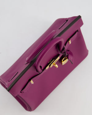 *RARE* Hermès Birkin 25 Retourne Bag in Anemone Swift Leather with Gold Hardware