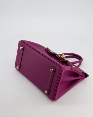 *RARE* Hermès Birkin 25 Retourne Bag in Anemone Swift Leather with Gold Hardware