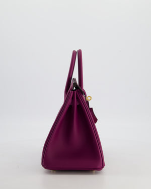 *RARE* Hermès Birkin 25 Retourne Bag in Anemone Swift Leather with Gold Hardware