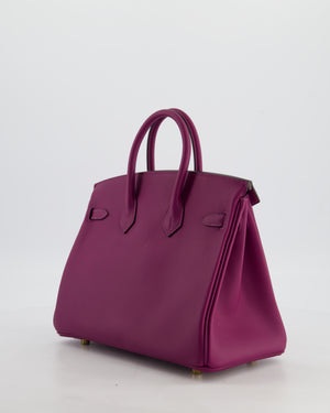 *RARE* Hermès Birkin 25 Retourne Bag in Anemone Swift Leather with Gold Hardware