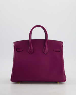 *RARE* Hermès Birkin 25 Retourne Bag in Anemone Swift Leather with Gold Hardware