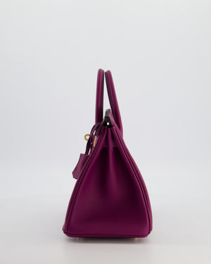 *RARE* Hermès Birkin 25 Retourne Bag in Anemone Swift Leather with Gold Hardware