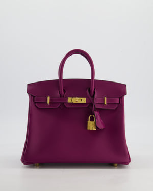 *RARE* Hermès Birkin 25 Retourne Bag in Anemone Swift Leather with Gold Hardware