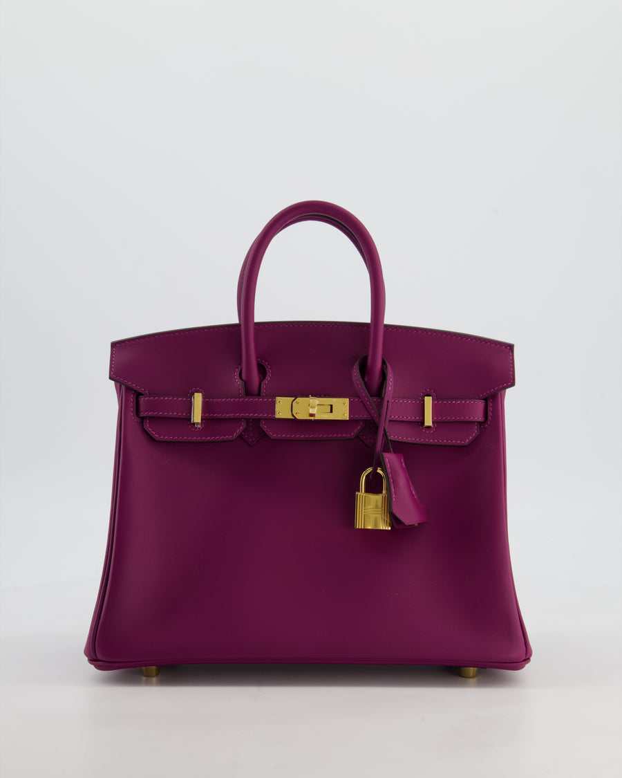 *RARE* Hermès Birkin 25 Retourne Bag in Anemone Swift Leather with Gold Hardware