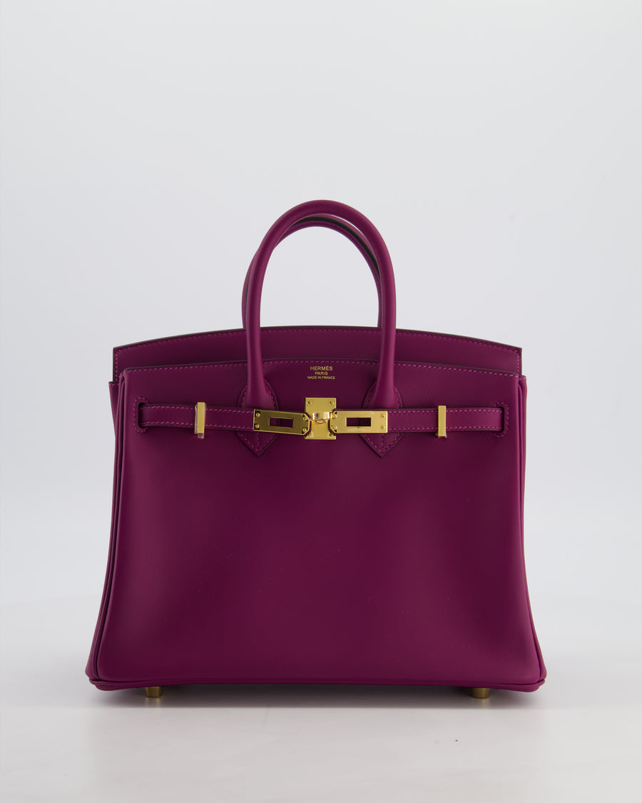 *RARE* Hermès Birkin 25 Retourne Bag in Anemone Swift Leather with Gold Hardware