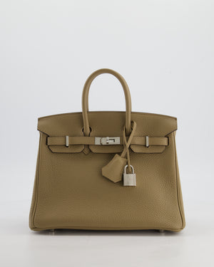 Hermès Birkin 25 Retourne Bag in Beige Marfa Togo Leather with Palladium Hardware