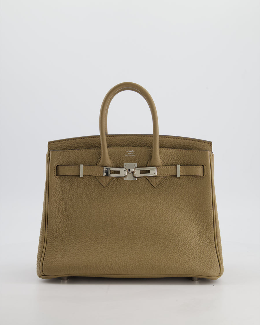 Hermès Birkin 25 Retourne Bag in Beige Marfa Togo Leather with Palladium Hardware