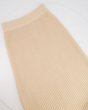 Loro Piana Beige Silk Knitted Maxi Skirt Size S (UK 8)
