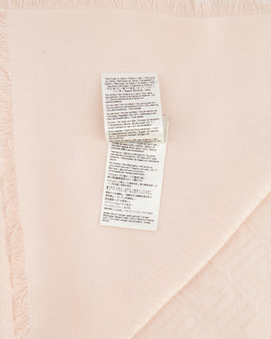 Fendi Light Pink Silk Shawl with FF Logo Print RRP £490