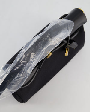 Hermès Herbag 31 Zip Bag in Noir Toile Officier Canvas, Noir Vache Hunter Leather with Gold Hardware