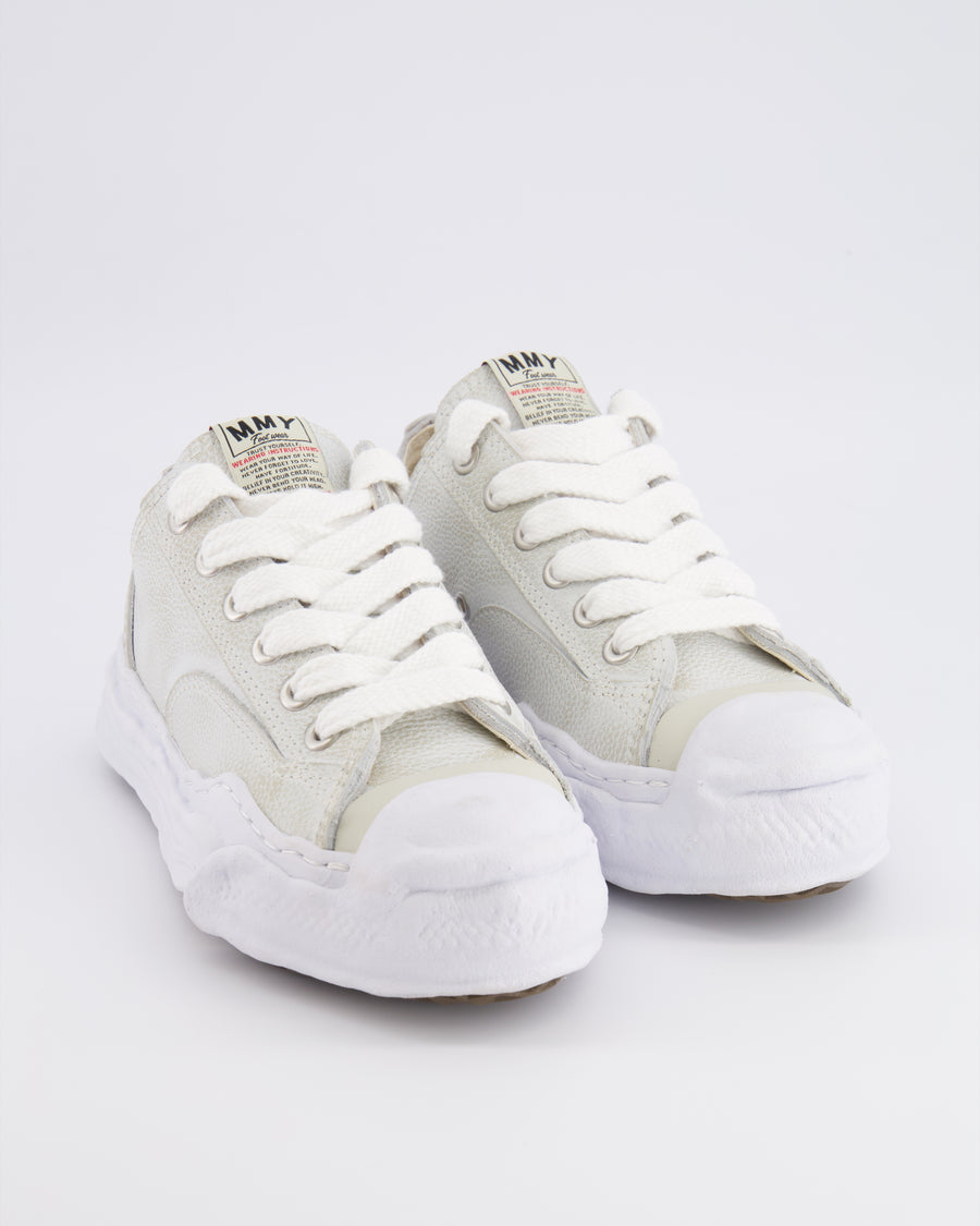 Maison Mihara Yasuhiro White Leather Trainers with Textured Sole Detail Size EU 38 RRP £590