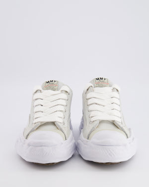 Maison Mihara Yasuhiro White Leather Trainers with Textured Sole Detail Size EU 38 RRP £590
