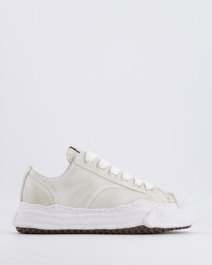 Maison Mihara Yasuhiro White Leather Trainers with Textured Sole Detail Size EU 38 RRP £590