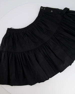 Alaia Black Mini Skirt with Side Buttons and Bow Detail Size FR 38 (UK 10) RRP £1,360