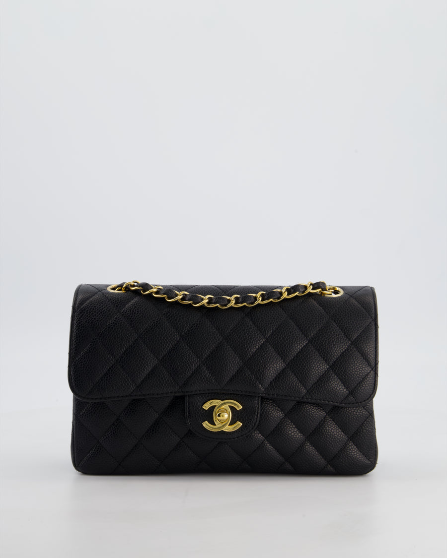 *RARE* Chanel Vintage Black Small Classic Double Flap Bag in Caviar Leather with 24K Gold Hardware