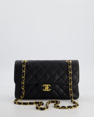 *RARE* Chanel Vintage Black Small Classic Double Flap Bag in Caviar Leather with 24K Gold Hardware
