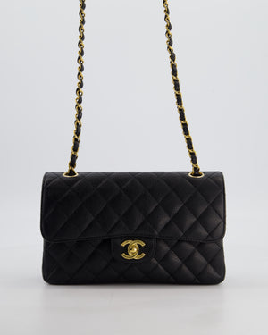 *RARE* Chanel Vintage Black Small Classic Double Flap Bag in Caviar Leather with 24K Gold Hardware